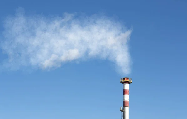 Smoke Comes Out Chimney Concept Pollution Climate Change — 스톡 사진