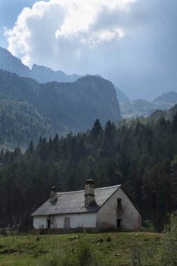 Cabin in the Oza forest, western valleys natural park, Huesca Pyrenees, Spain