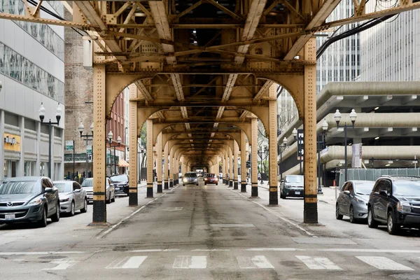 Chicago Illinois United States 2018 거리및고 지하철 시카고 시내에서 — 스톡 사진