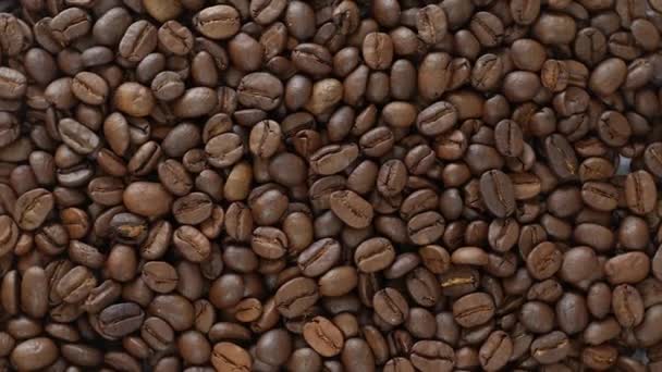 Nahaufnahmen Mit Aromatisierten Gerösteten Kaffeebohnen Aromatischer Frisch Gerösteter Kaffee Duftende — Stockvideo
