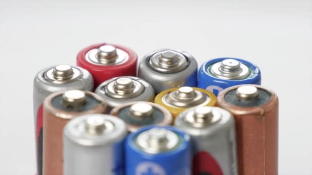 Batterie Ricaricabili Alcaline Usate Consumate Batteria Può Essere Una Fonte — Video Stock