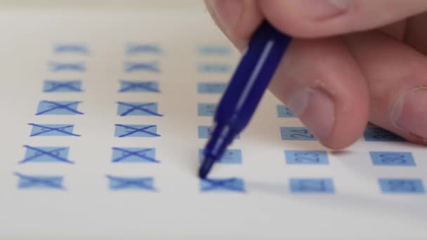 Планування Перевірка Щоденного Розкладу Або Свята Календарі Створення Позначки Ручкою — стокове відео