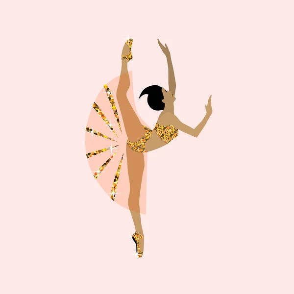 Dançarina Balé Bailarina Jovem Tutu Sapatos Pontiagudos Dançando Individualmente Fundo —  Vetores de Stock