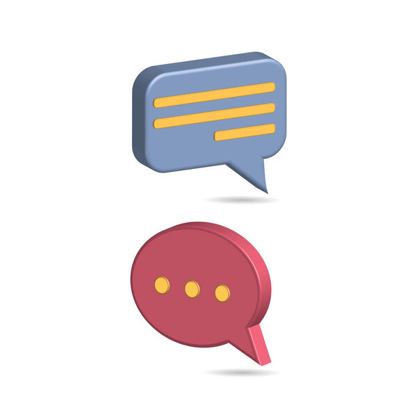 3d чат пузырь иконки векторной иллюстрации. Символ диалога 