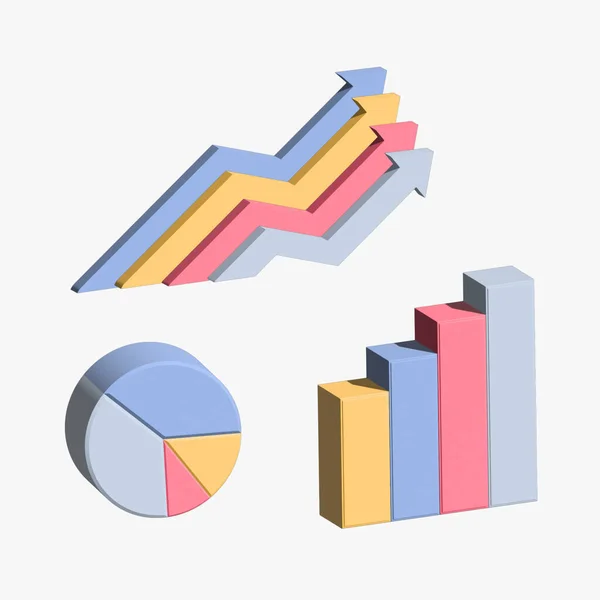 Banner Conceito Análise Dados Gráfico Crescente Com Seta Ascendente Ilustração —  Vetores de Stock