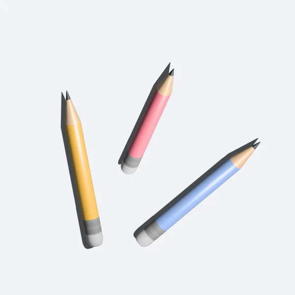 Vektor Realistischer Bleistift Illustration Isoliert Auf Blauem Hintergrund — Stockvektor