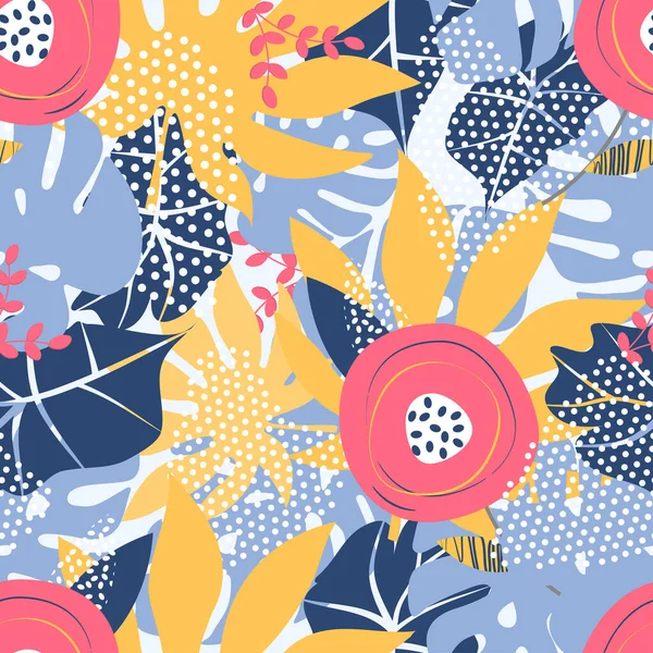 Modern tropikal şekillerin şekilleri. Kağıt, kapak, kumaş, iç dekorasyon için modern vektör tasarımı.