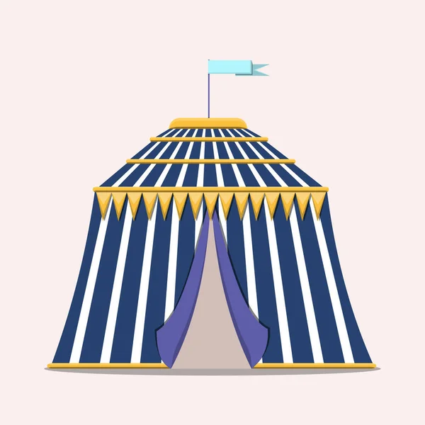 Tent Circus Icon Amusement Park Flat Vector Illustration — Stock Vector
