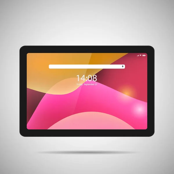 Realistic Tablet Vector Illustration Trendy Thin Frame Design Front Side — Stok Vektör