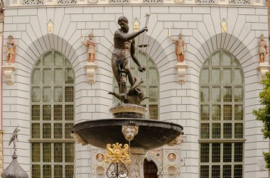 ünlü Neptün Çeşmesi dlugi targ Meydanı - gdansk, Polonya.