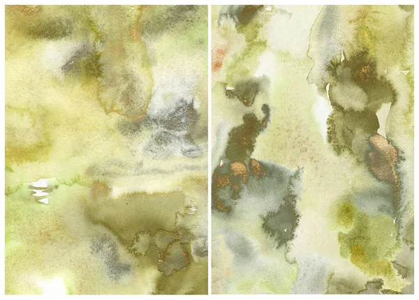 Altın ve yeşil noktaların suluboya zeytin soyut dokusu. Elle boyanmış doğa geçmişi. Tasarım, baskı, kumaş veya arkaplan çizimi. — Stok fotoğraf