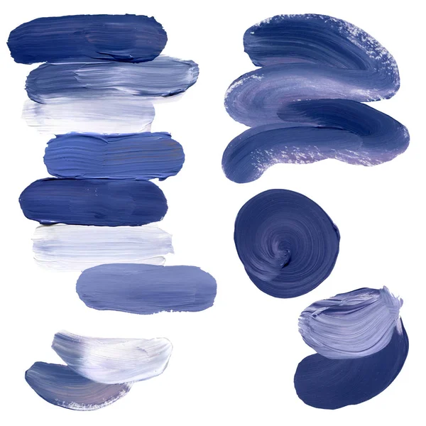 Fondo abstracto acrílico de trazos muy peri, azul y blanco. Ilustración pastel pintada a mano aislada sobre fondo blanco. Para diseño, impresión, tela o fondo. —  Fotos de Stock