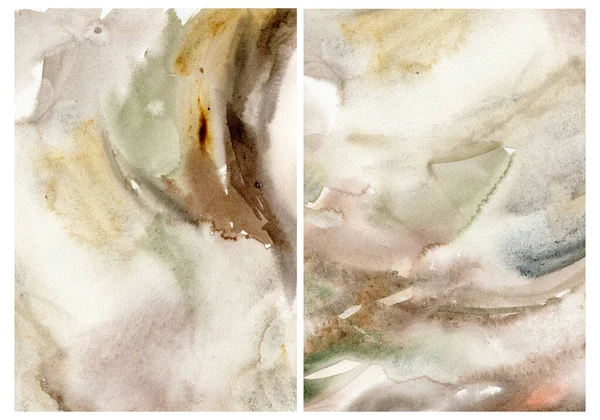 Texture astratte della terra acquerello. Illustrazioni dipinte a mano e macchie isolate su sfondo bianco. Per design, stampa, tessuto o sfondo. — Foto Stock