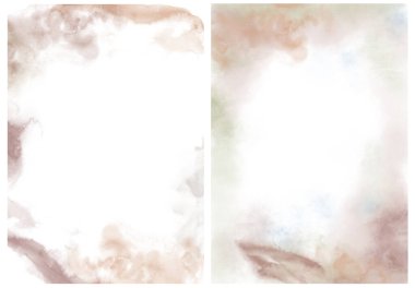 Watercolor abstract sky textures of pink spots. Hand painted illustrations isolated on white background. For design, print, fabric or background