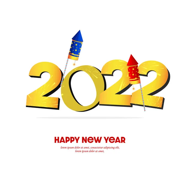 2022 Yılbaşı Kartının Vektör Illüstrasyonu Mutlu Yıllar — Stok Vektör