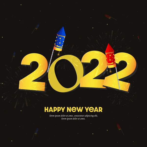 2022 Yılbaşı Kartının Vektör Illüstrasyonu Mutlu Yıllar — Stok Vektör