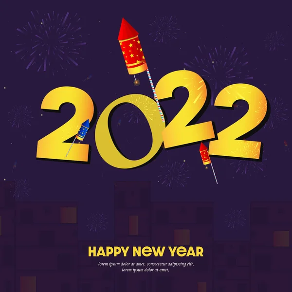 2022 Mutlu Yıllar Terfi Posteri Veya Afişi — Stok Vektör