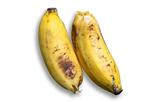 Due Banane Sono Isolate Uno Sfondo Bianco — Foto Stock