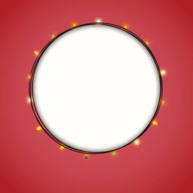 Boş ışıklı dairesel afiş ve ışık. Vektör illüstrasyonu