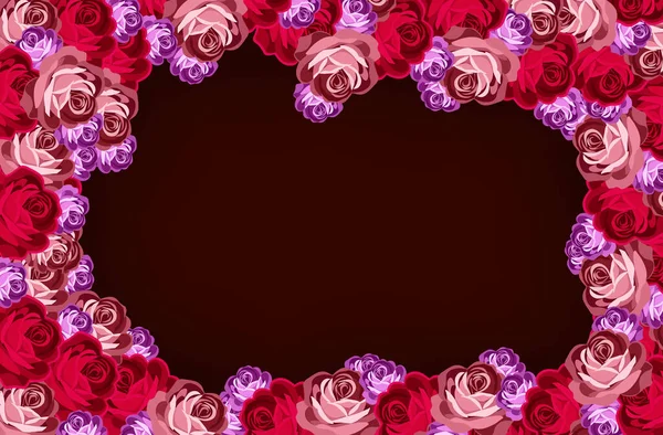 Valentine Day Romantic Love Concept Rose Backgrounds — Stock Vector