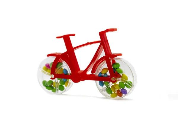 Bicicleta Juguete Plástico Aislada Fondo Blanco — Foto de Stock