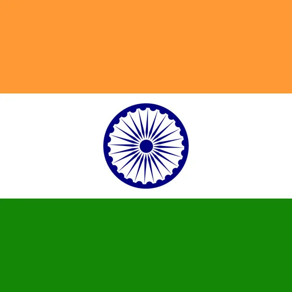 Bandera India Ilustración Bandera Tricolor India Ilustración Vectorial — Vector de stock