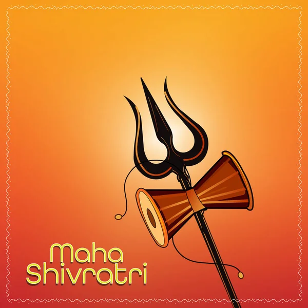 Ilustración Tarjeta Felicitación Para Maha Shivaratri Festival Hindú Celebrado Por — Vector de stock