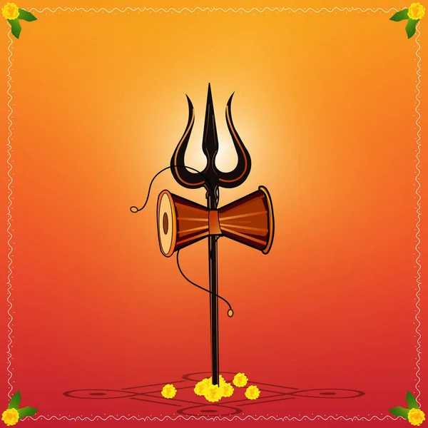 Ілюстрація Листівки Маха Шиваратрі Індуїстського Свята Відзначається Господом Шивою — стоковий вектор