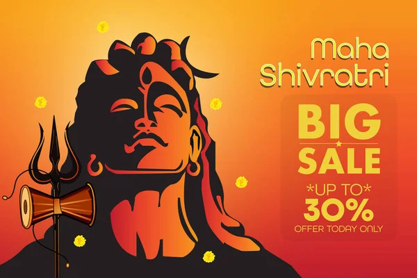 Illust Maha Shivratri Venta Grande Oferta Banner Anuncio — Vector de stock