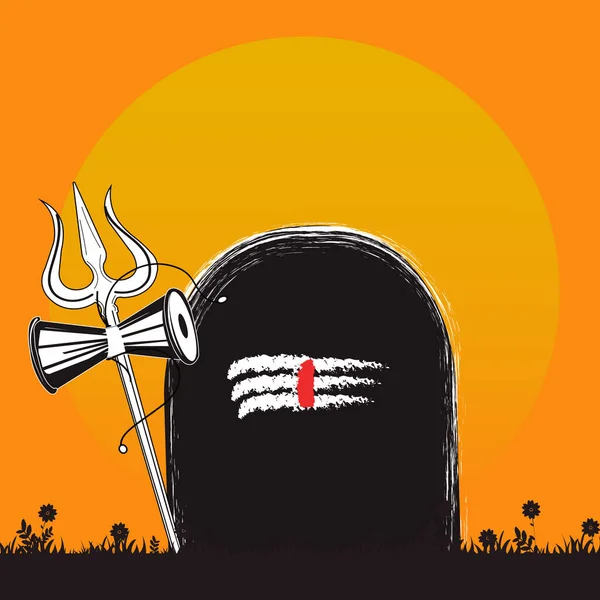 Illustrazione Maha Shivaratri Festival Indù Che Celebra Lord Shiva Notte — Vettoriale Stock