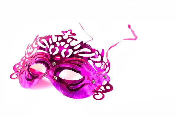 Máscara Carnaval Isolada Sobre Fundo Branco — Fotografia de Stock