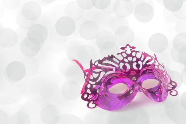 Karneval Maska Abstraktní Rozostřené Bokeh Světla Pozadí Kopírovat Prostor — Stock fotografie
