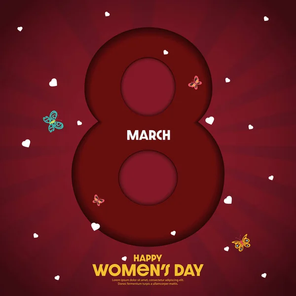 三月八日 国际妇女日快乐贺卡 — 图库矢量图片