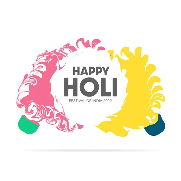 Happy Holi Fesztivál Illusztrációja Színek Hátterében Por Banner Poszter Kreatív — Stock Vector