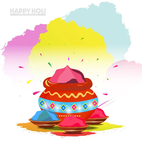 Színes Fesztivál Happy Holi Ünneplés Színes Holi Por Fröccsenő Hátterek — Stock Vector