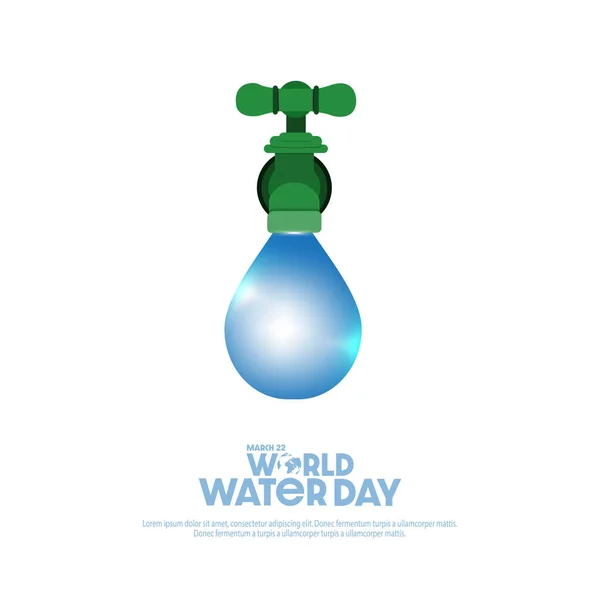 Weltwassertag Wasserschutz Und Weltumweltschutzkonzept Tag Der Umwelt — Stockvektor