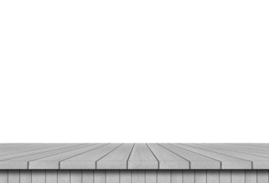 Empty wooden table isolated on white backgrounds, For display or montage your products.