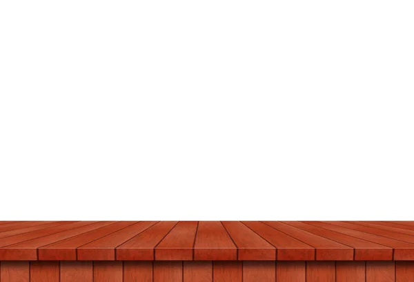 空木製のテーブルは 白い背景で隔離 表示またはお客様の製品をモンタージュ — ストック写真