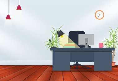 Illustration design of office environment. business concept,