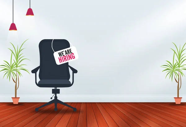 Empty Office Interior Chair Vacant Sign Hiring Job Concept Concept — ストック写真