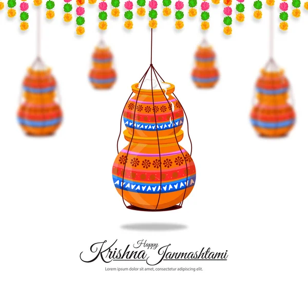 Een Prachtige Illustratie Van Dahi Handi Festival Van Shree Krishna — Stockfoto