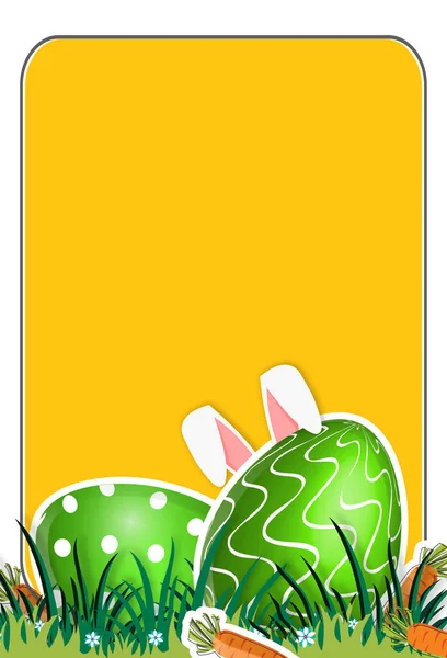 Feliz Pascua Cartel Tarjeta Felicitación Diseño Pascua Con Flores Huevos —  Fotos de Stock