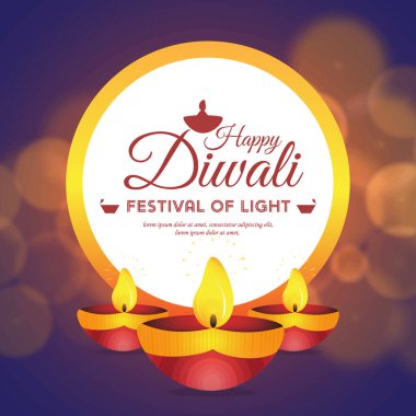 Diwali Tatil arkaplanındaki ışık festivali için yanan parayla mutlu bayramlar.