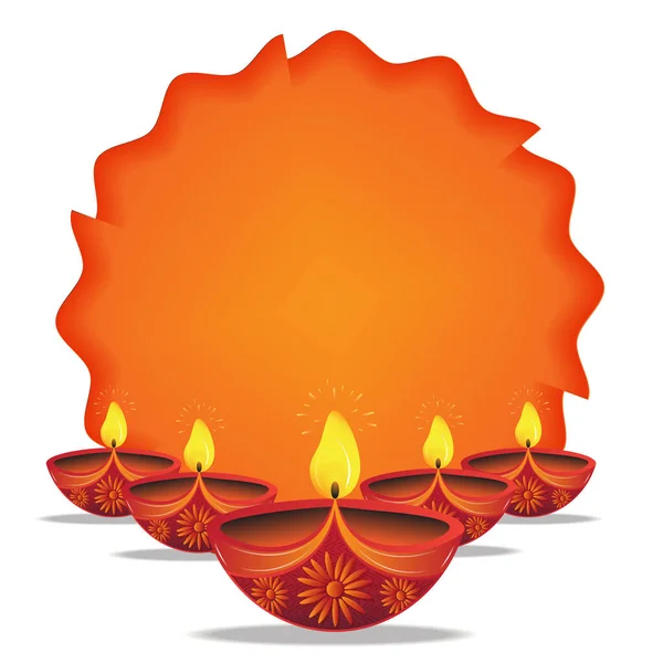 Feliz Diwali Creative Diwali Festival Template Design Com Belas Lâmpadas —  Vetores de Stock