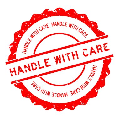 Grunge kırmızı saplı, beyaz arka planda lastik mühür mührü var.