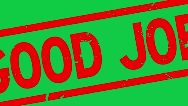 Grunge Red Good Job Word Square Rubber Seal Stamp Zoom — Vídeo de stock
