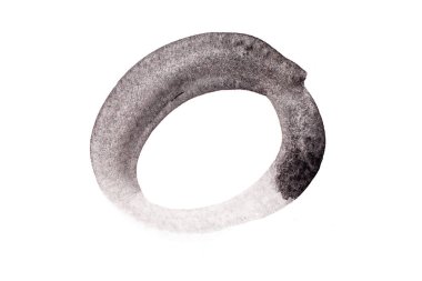 Yuvarlak çalılıklarda siyah renk suluboya çizimi veya beyaz kağıt arka planda pankart şekli