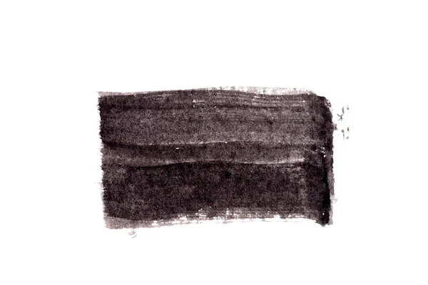白纸背景上的黑色水彩画作为正方形线条笔刷 — 图库照片