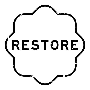 Grunge siyah beyaz arka planda lastik mühür sözcüğünü yenile