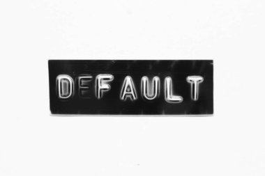 Beyaz kağıt arkaplanda harf öntanımlı ile kabartma olan siyah renk pankartı